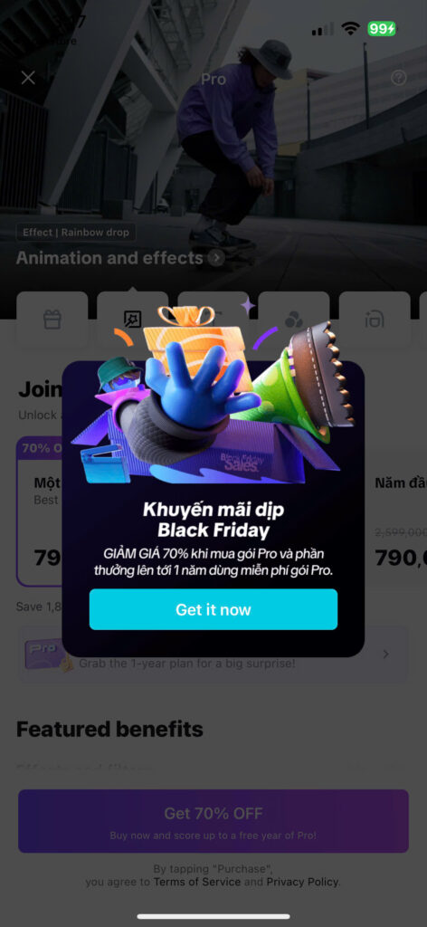 Blackfriday 2024 – Capcut Pro giảm 70% [Còn 2 ngày nữa kết thúc]