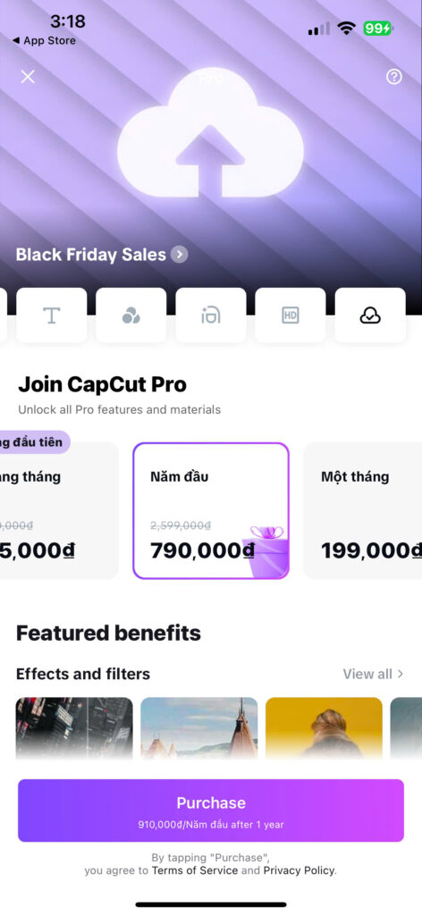 Blackfriday 2024 – Capcut Pro giảm 70% [Còn 2 ngày nữa kết thúc]