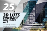 3d Luts – Cinematic Film Looks vol 2 – 25 Luts 3D màu đẹp
